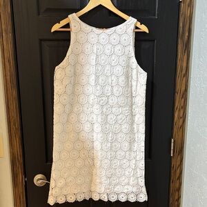 Ruby Rd. White Eyelet Sleeveless Shift Dress